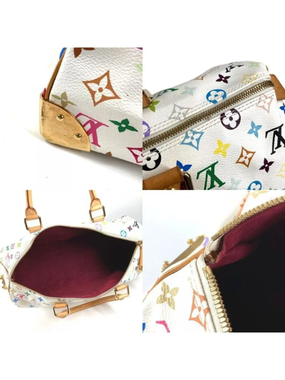 Louis Vuitton Boston Bag Keepall 45 Monogram Multicolor Canvas Blanc White - Picture 8 of 9